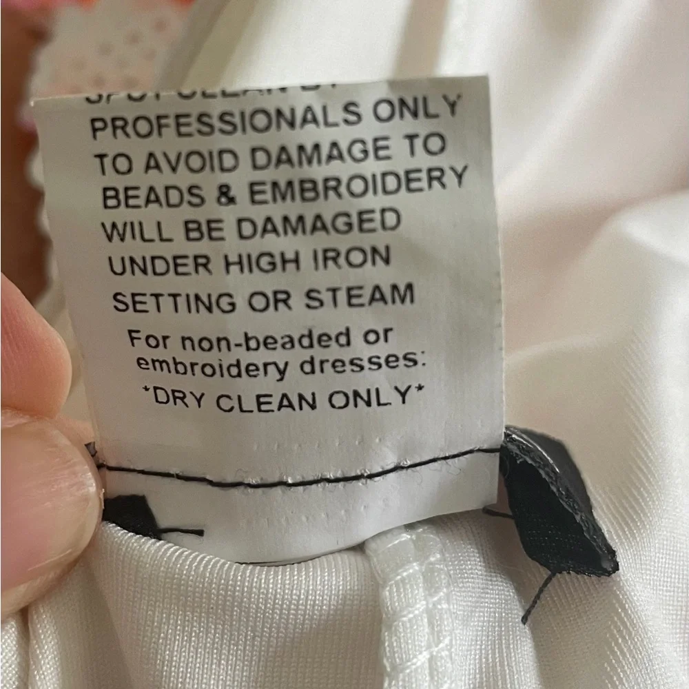 Jovani Coral & White Sequin Floral Prom Dress style 08257 - Picture 9 of 15